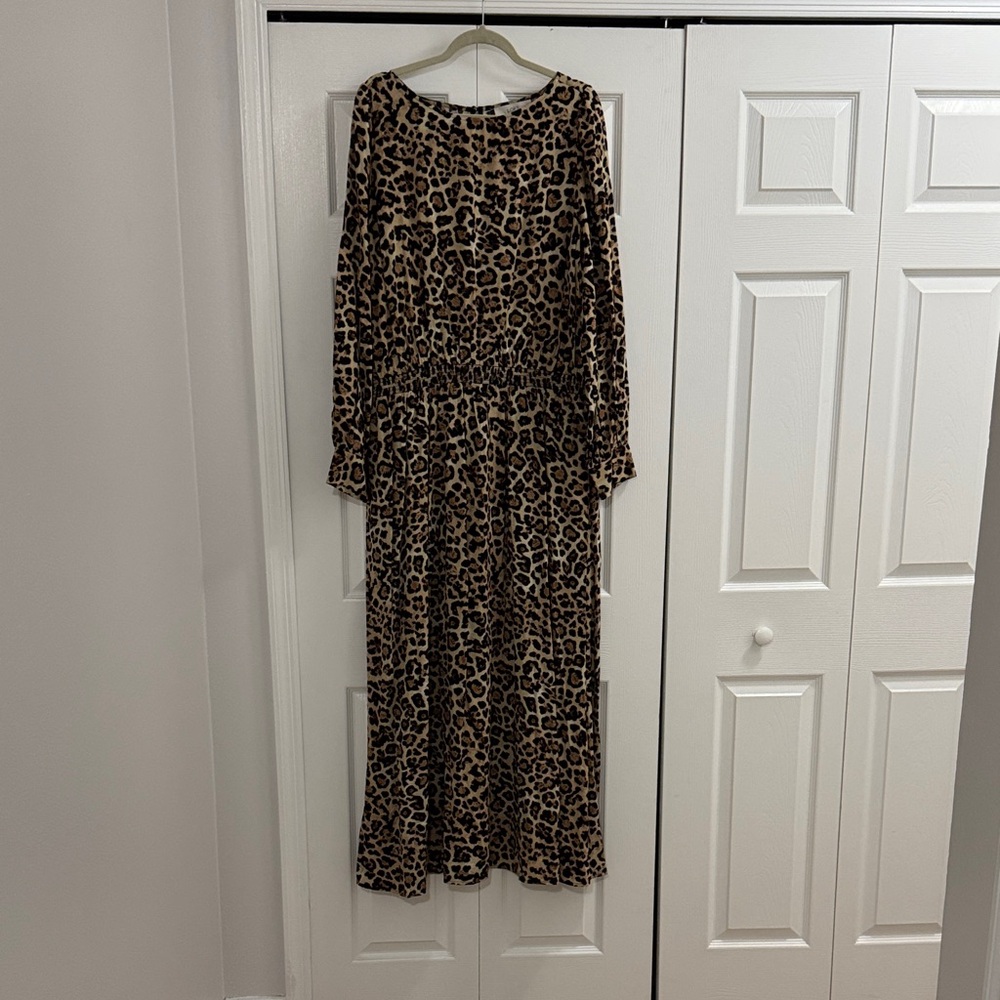 LOFT Leopard Print Dress - Brown and Black
